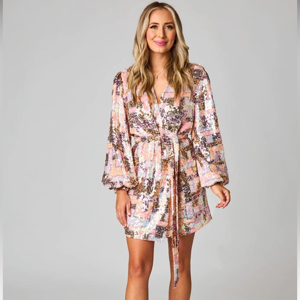 Brand New with Tags Buddy Love sequin wrap dress
